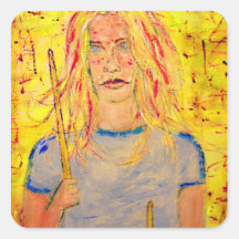 cool drummer girl stickers
