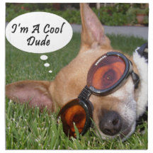 Cool Dude Chihuahua Dog, "I'm a Cool Dude" Cloth Napkins