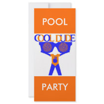 COOL DUDE COMPANY POOL PARTY INVITATION rack cards