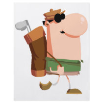 cool dude golfer cartoon character flyer