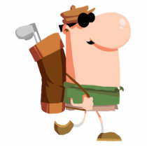 cool dude golfer cartoon character acrylic cut out