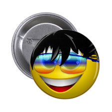COOL DUDE SMILEY PINBACK BUTTON