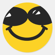 Cool dude smiley round sticker