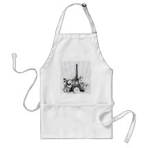 Cool Eiffel Tower swirls dots splatters butterfly Apron