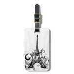 Cool Eiffel Tower swirls dots splatters butterfly luggage tags
