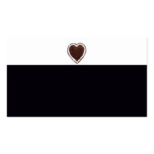 Cool Elegant Coffee Heart Modern Black and White Business Card (back side)