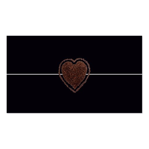 Cool Elegant Coffee Heart Modern Black and White Business Card (front side)