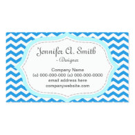 Cool, elegant, modern blue chevron business cards. business cards