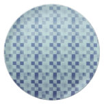 Cool elegant retro patchwork blue plate