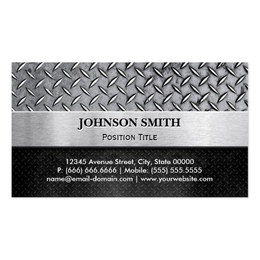 Cool Embossed Diamond Cut and Brushed Heavy Metal (front side)