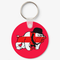Cool English Bulldog English flag keychains by LIMEYBOY Cool English Bulldog English flag keychains