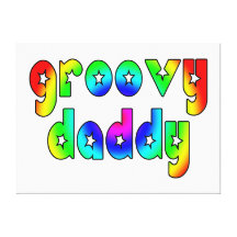 Cool Fathers Day & Hip Dads Birthdays Groovy Daddy Gallery Wrapped Canvas