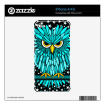 cool fierce turquoise owl decal for the iphone 4s