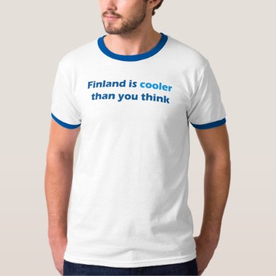 Cool Finland Front Design Blue Trim T-Shirt