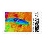 Cool fish in a golden pond postage