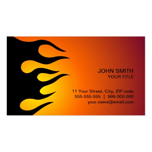 Cool Flame business card (front side)