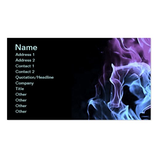Cool Flames Business Card Template (front side)