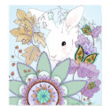 Cool Floral Rabbit Poster posters by artology Cool Floral Rabbit Poster posters