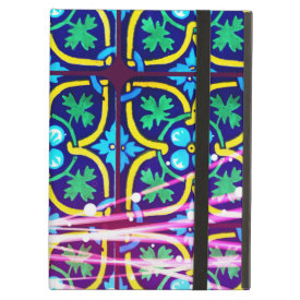 Cool Flower Art Tile Design with Light Trails iPad Covers