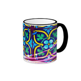 Cool Flower Art Tile Design with Light Trails Mug