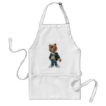 cat, kitten, school, cool cat, smiling, learning, lockers, art, drawing, al rio, happy, congrats, Apron with custom graphic design