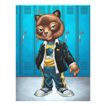 cat, kitten, school, cool cat, smiling, learning, lockers, art, drawing, al rio, happy, congrats, Flyer with custom graphic design