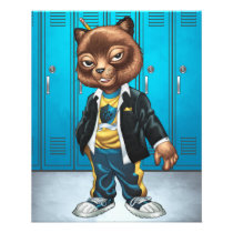 cat, kitten, school, cool cat, smiling, learning, lockers, art, drawing, al rio, happy, congrats, Flyer with custom graphic design