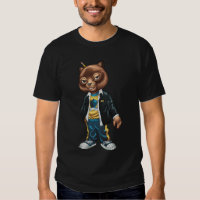 Cool For School Cat Drawing by Al Rio T-shirt