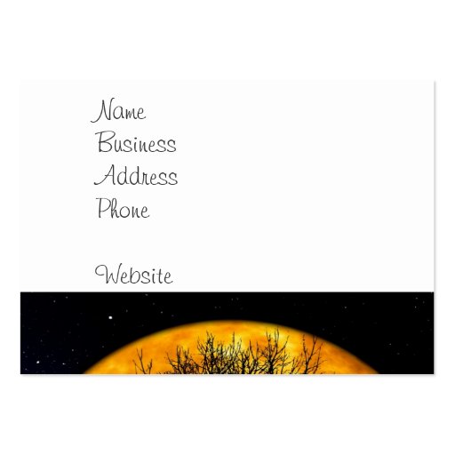 Cool Full Harvest Moon Tree Silhouette Gifts Business Cards