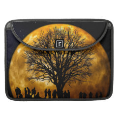 Cool Full Harvest Moon Tree Silhouette Gifts Sleeves For MacBook Pro