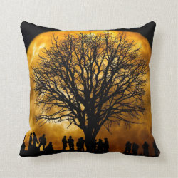 Cool Full Harvest Moon Tree Silhouette Gifts Pillows
