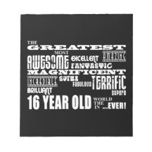 Cool Fun 16th Birthday Party Greatest 16 Year Old Memo Pads