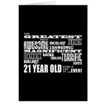 Cool Fun 21st Birthday Party Greatest 21 Year Old Greeting Card