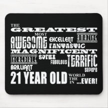 Cool Fun 21st Birthday Party Greatest 21 Year Old Mouse Pads