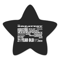 Cool Fun 21st Birthday Party Greatest 21 Year Old Star Stickers