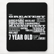 Cool Fun 7th Birthday Party Greatest 7 Year Old Mousepad