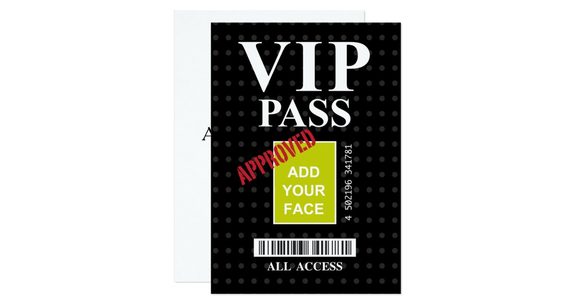 Cool Fun Black And White Customizable Vip Pass Card Zazzle