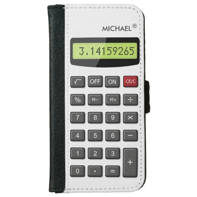 Cool Fun Calculator - Math Pi Number Digits iPhone 6 Wallet Case