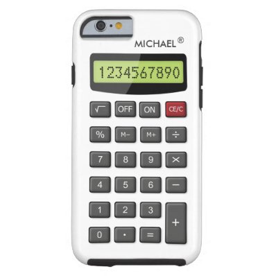 Cool Fun Calculator Pattern with Custom Text Tough iPhone 6 Case