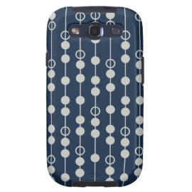 Cool Fun Navy Blue and White Beads on a String Samsung Galaxy SIII Cases