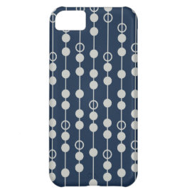Cool Fun Navy Blue and White Beads on a String Case For iPhone 5C