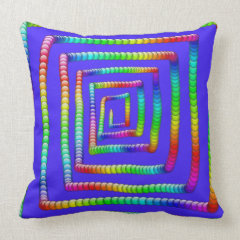 Cool Funky Rainbow Maze Rolling Circle Spheres Des Throw Pillows