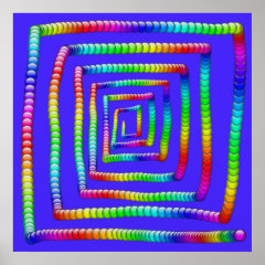 Cool Funky Rainbow Maze Rolling Circle Spheres Des Print