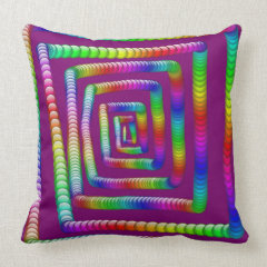 Cool Funky Rainbow Maze Rolling Marbles Design Throw Pillow