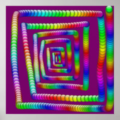 Cool Funky Rainbow Maze Rolling Marbles Design Posters