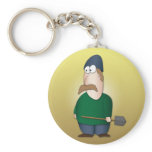 Cool funny Farmer cartoon Key Chains
