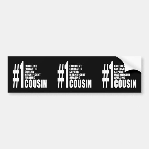 Cool Gifts for Cousins : Number One Cousin Bumper Sticker