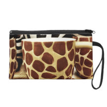 Cool Giraffe Pattern and Zebra Stripes Coffee Mugs Wristlet Purse