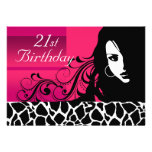 Cool Girl 21st Birthday Party Announcements
