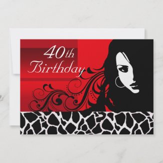 Cool Girl 40th Birthday Party invitation